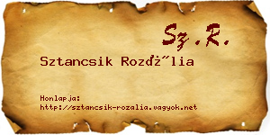 Sztancsik Rozália névjegykártya