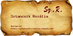Sztancsik Rozália névjegykártya